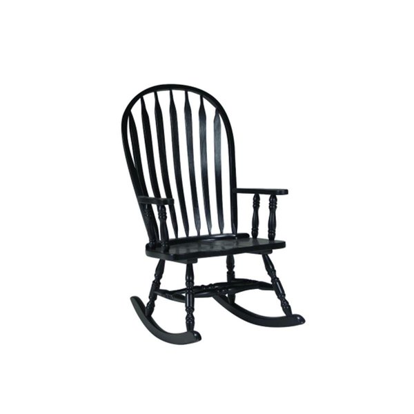 International Concepts Solid Wood Rocker - RTA Antique Black R37-120